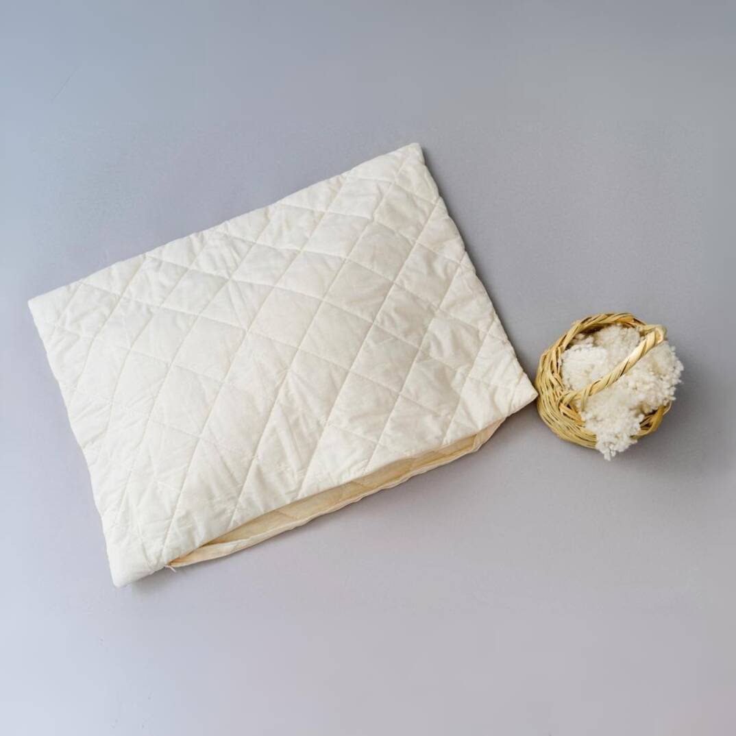 Yün Yastık kapitone kılıf ile beraber (2 Adet) %100 Doğal Merinos Yünü - 5